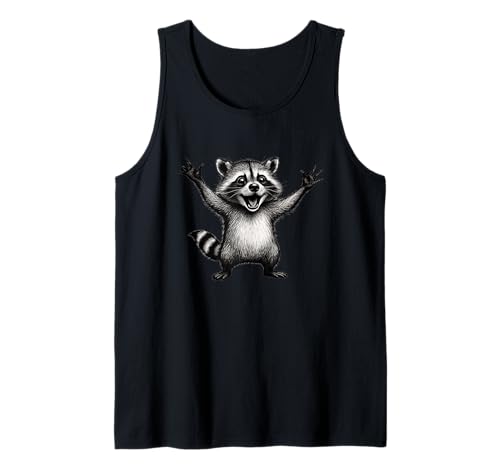 Happy Racoon Lustiger Kleiner Waschbär Baby Lachender Racoon Tank Top von Happy Racoon Makes Happy Cute Little Baby Racoon