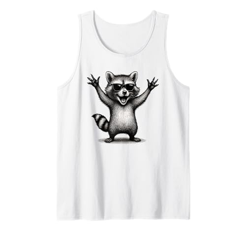 Happy Racoon Lustiger Kleiner Waschbär Baby Lachender Racoon Tank Top von Happy Racoon Makes Happy Cute Little Baby Racoon