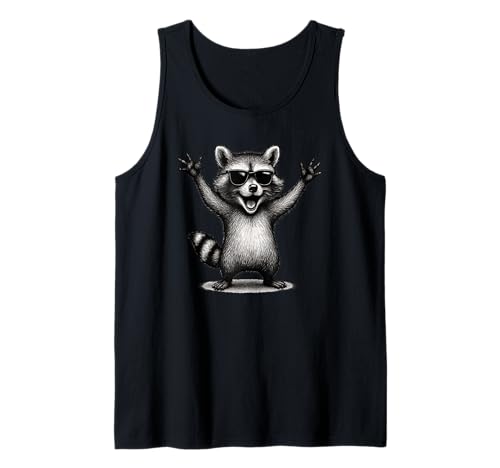 Happy Racoon Lustiger Kleiner Waschbär Baby Lachender Racoon Tank Top von Happy Racoon Makes Happy Cute Little Baby Racoon