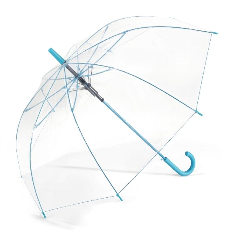 Happy Rain - happy rain Essentials Long AC Clear Regenschirm Türkis von Happy Rain