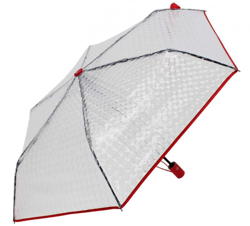 Happy Rain - iX-brella Mini AC Auf/zu-Automatik transparent clear-red Weiß von Happy Rain