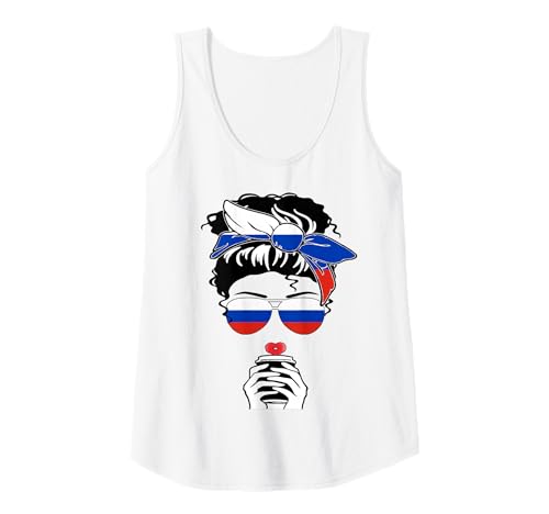 Damen Cooler russischer Kaffee Mama Mama Mädchen Schwester Tante Russland Flagge Druck Tank Top Damen Cooler russischer Kaffee Mama Mama Mädchen Schwester Tante Russland Flagge Druck Tank Top von Happy Russia Independence Day I Love Moscow Tee