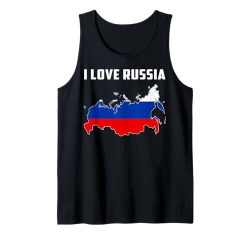 Hello Moscow I Love Russia Map Flag Proud Russian Mama Daddy Tank Top von Happy Russia Independence Day I Love Moscow Tee