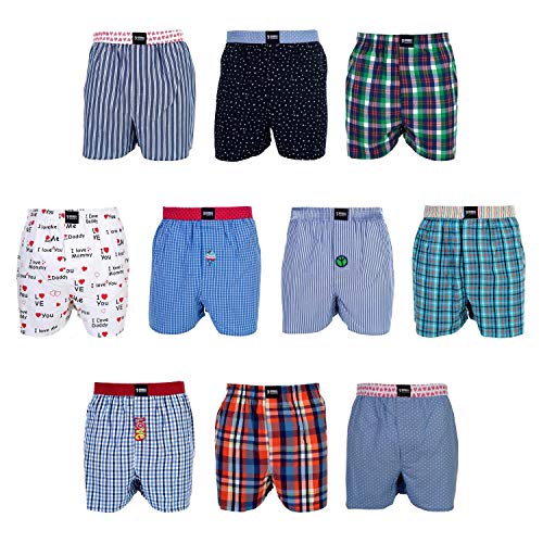 Happy Shorts 10 Surprise Pack American Boxer Boxershorts Shorts Webboxer DESORTIERT, Grösse:XXL - 8-56, Farbe:Mehrfarbig von Happy Shorts