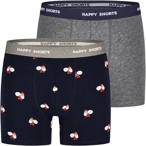 Happy Shorts 2 Jersey Trunk Herren Boxershorts Pant Weihnachtsmann, Farbe:Weihnachtsmann - Santa Claus, Grösse:L von Happy Shorts