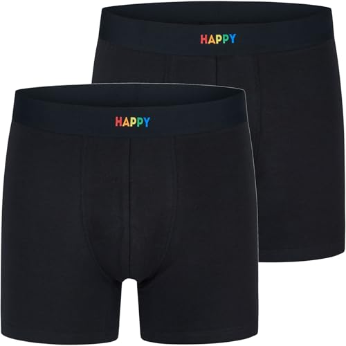 Happy Shorts 2er oder 3er Pack Herren Boxershorts, Trunks, Jerseys Farbwahl, Grösse:L, Farbe:2er Pack D06 von Happy Shorts