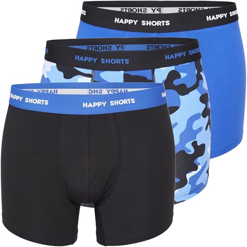 Happy Shorts 2er oder 3er Pack Herren Boxershorts, Trunks, Jerseys Farbwahl, Grösse:XL, Farbe:3er Pack D03 von Happy Shorts