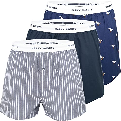 Happy Shorts 3er Pack Herren American Boxer Boxershorts Webboxer Farbwahl S-XXL, Grösse:XL, Farbe:Set 3 von Happy Shorts