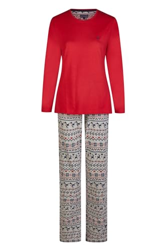 Happy Shorts Damen Pyjama Schlafanzug Homewear Sleepwear Xmas Rentier, Farbe:Rentier - Reindeer, Grösse:L von Happy Shorts