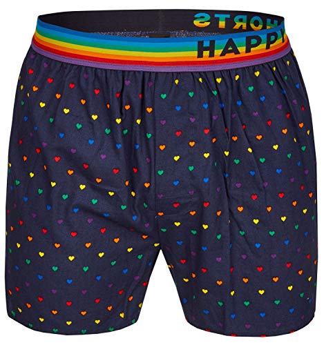 Happy Shorts Herren American Boxer Boxershorts Shorts Webboxer Pride small Hearts Herzen, Grösse:M - 5-50, Präzise Farbe:Pride Small Hearts von Happy Shorts