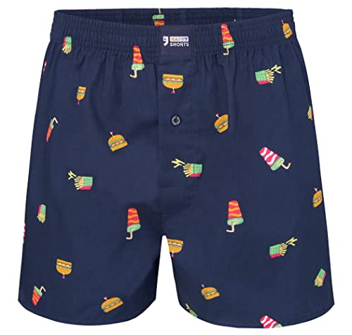 Happy Shorts Herren American Boxer Boxershorts Webboxer Fast Food, Farbe:Fast Food, Grösse:L von Happy Shorts