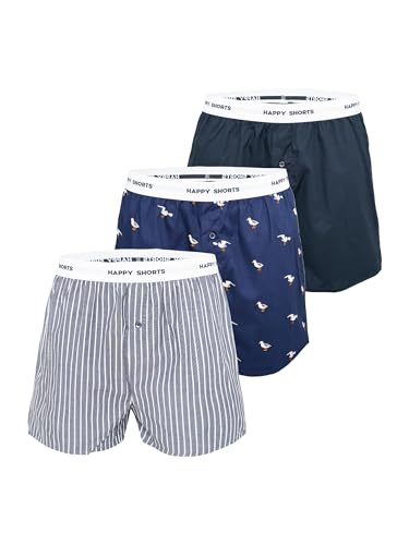 Happy Shorts Herren Boxer 3-Pack Mix - Möwe Mix - Größe XL von Happy Shorts