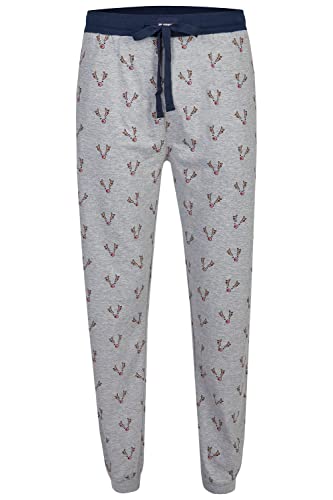 Happy Shorts Herren Jersey Pyjamahose Schlafanzughose Homewear Weihnachten grau Rentier - Reindeer, Grösse:XL, Präzise Farbe:Rentier - Reindeer von Happy Shorts