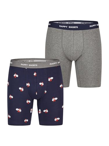Happy Shorts Herren Langer Boxer 2-Pack Xmas Boxer Briefs - Santa - Größe L von Happy Shorts
