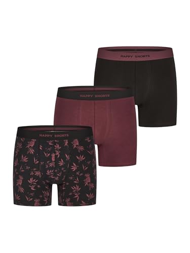Happy Shorts Herren Retro Boxer 3-Pack Jersey - Hawaii - Catawba Grape - Größe XXL von Happy Shorts