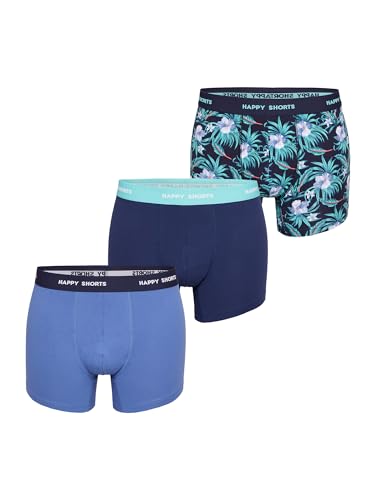 Happy Shorts Herren Retro Boxer 3-Pack Trunks - Hawaii2 - Größe L von Happy Shorts