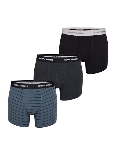 Happy Shorts Herren Retro Boxer 3-Pack Trunks - Stripes - Größe XXL von Happy Shorts