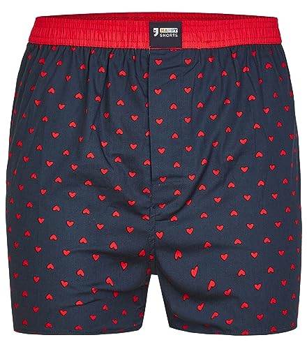 Happy Shorts Webboxer Herren Boxer Motiv Boxershorts lustig Farbwahl, Farbe:Herz - Hearts, Grösse:L von Happy Shorts