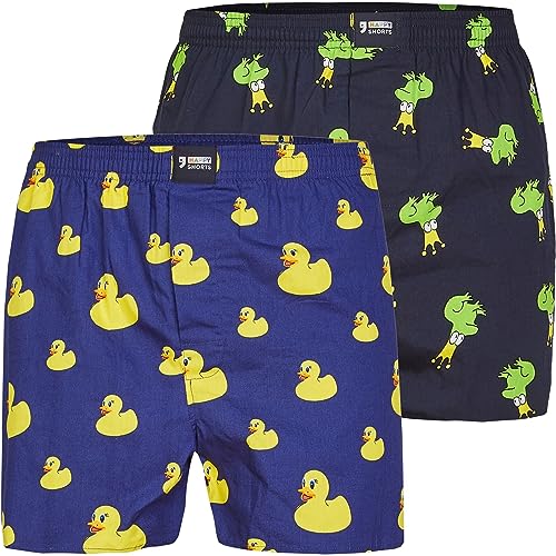 Happy Shorts Webboxer Herren Boxer Motiv Boxershorts Sets zur Auswahl Farbwahl, Farbe:Design 06, Grösse:L von Happy Shorts