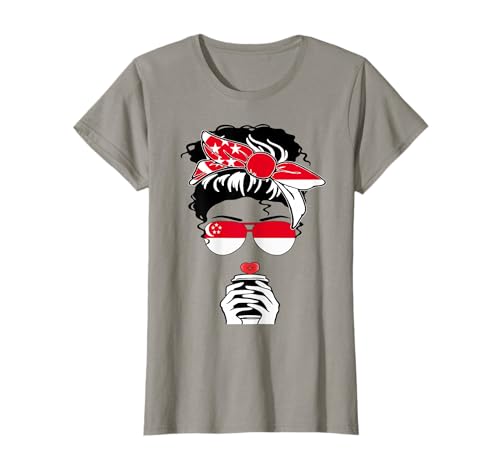 Cooler Singapur-Flaggen-Druck mit Aufschrift Coffee Mommy Girl, Tante T-Shirt Cooler Singapur-Flaggen-Druck mit Aufschrift Coffee Mommy Girl, Tante T-Shirt von Happy Singapore Independence Day Singaporean Pride