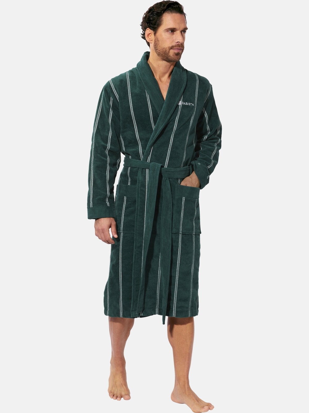 Große Größen Bademantel ARMANDI, Herren, grün, Größe: XXL, Baumwolle, Happy Size DE Men von Happy Size DE Men