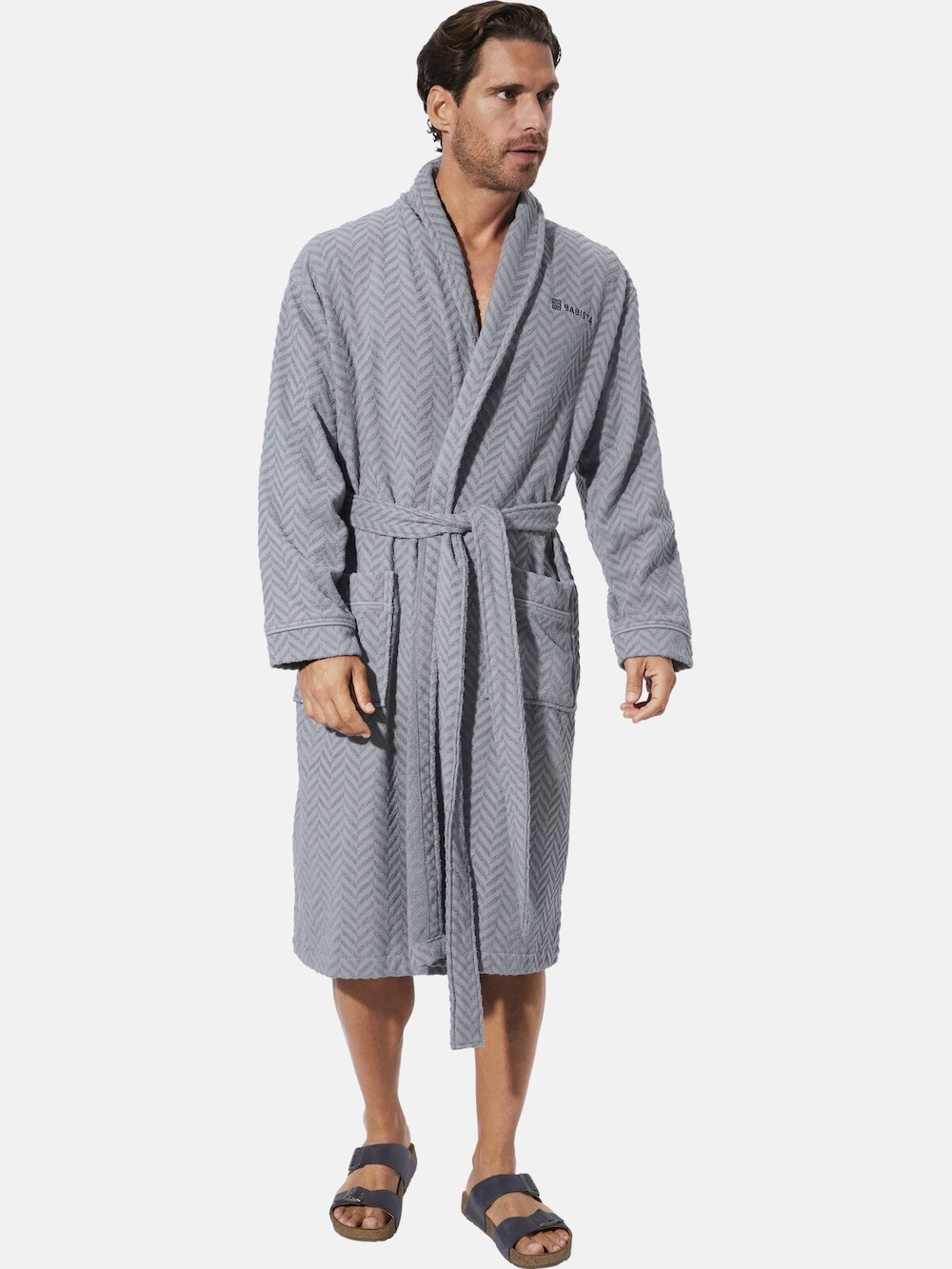 Große Größen Bademantel TALDOR, Herren, grau, Größe: XXL, Baumwolle, Happy Size DE Men von Happy Size DE Men