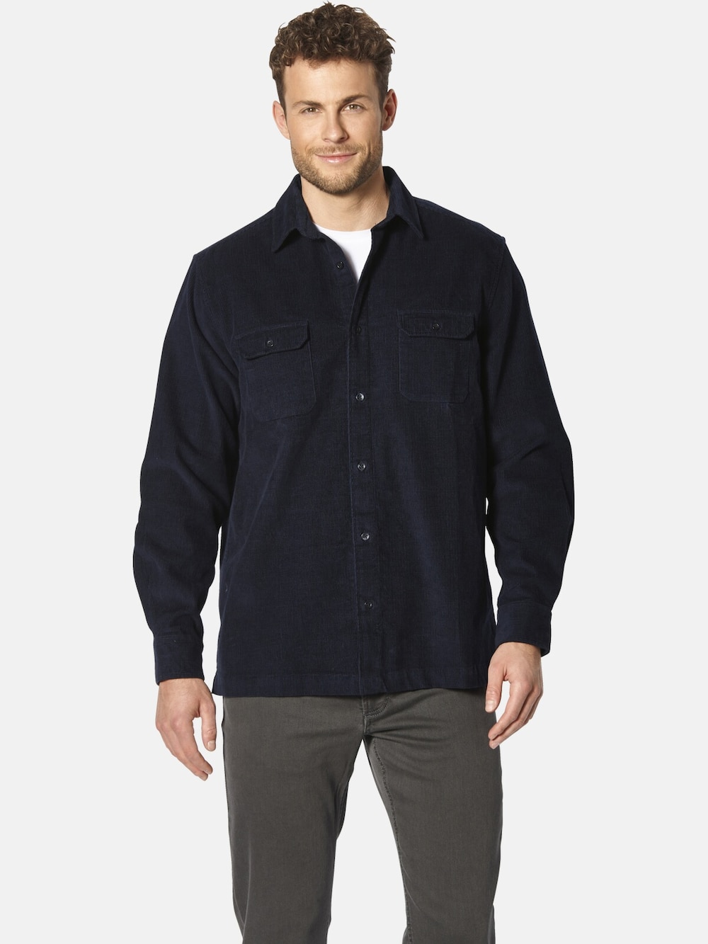 Große Größen Cordhemd MIOTELLI, Herren, grau, Größe: L, Baumwolle, Happy Size DE Men von Happy Size DE Men