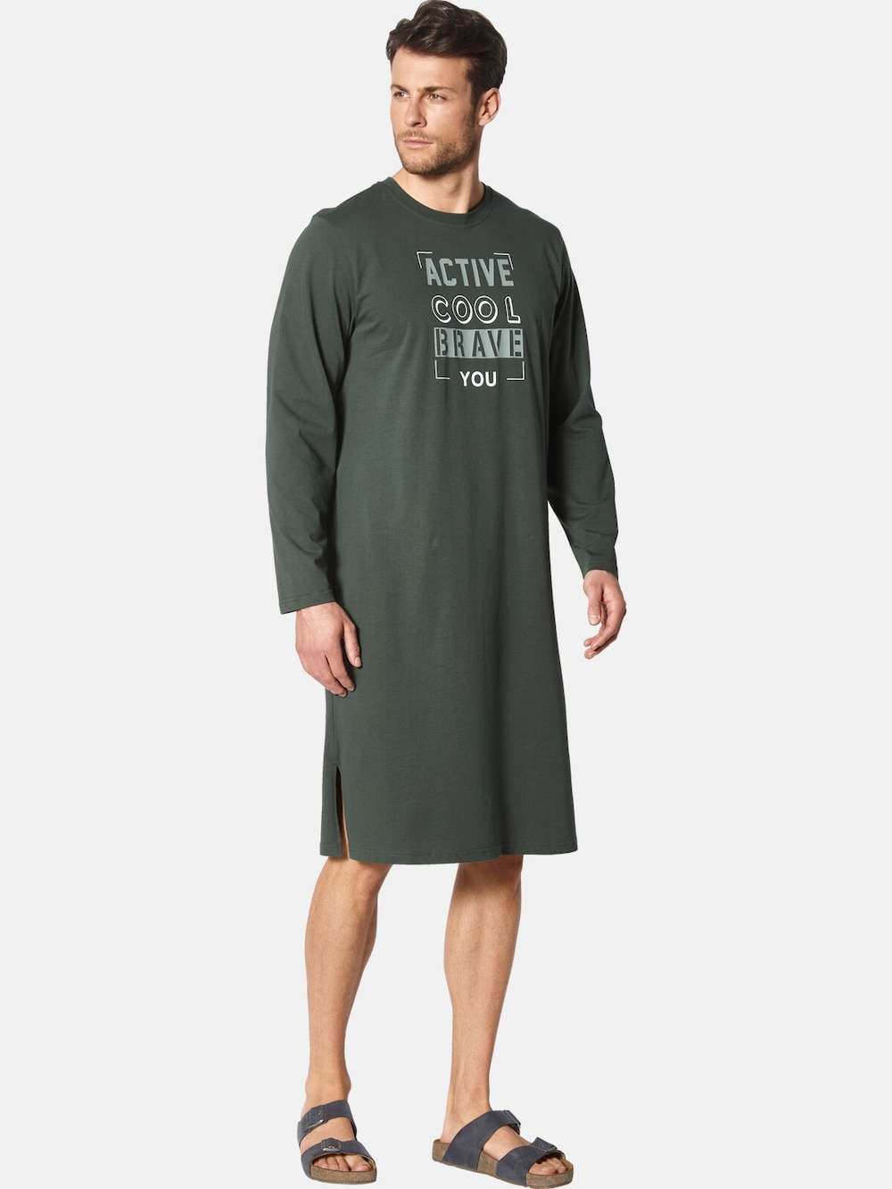 Große Größen Doppelpack Nachthemd STILARONI, Herren, grau, Größe: L, Baumwolle/Polyester, Happy Size DE Men von Happy Size DE Men