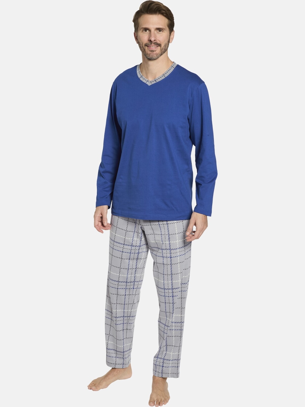 Große Größen Doppelpack Schlafanzug VISTELLI, Herren, grau, Größe: XL, Baumwolle, Happy Size DE Men von Happy Size DE Men