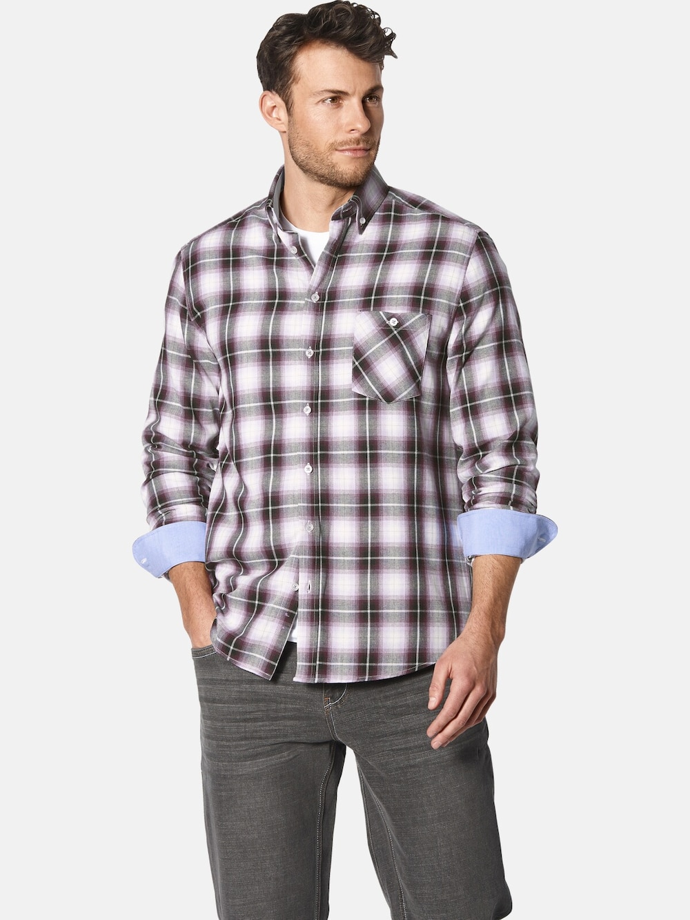 Große Größen Hemd BARBITANTI, Herren, lila, Größe: XXL, Baumwolle, Happy Size DE Men von Happy Size DE Men