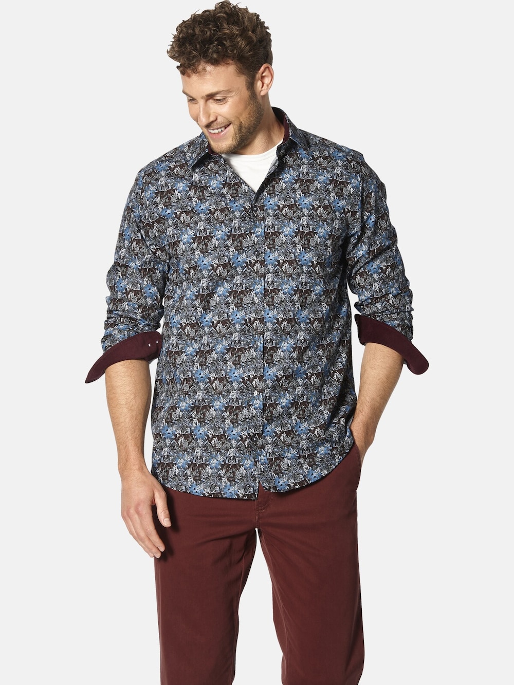 Große Größen Hemd CAROBUSSI, Herren, blau, Größe: XL, Baumwolle, Happy Size DE Men von Happy Size DE Men