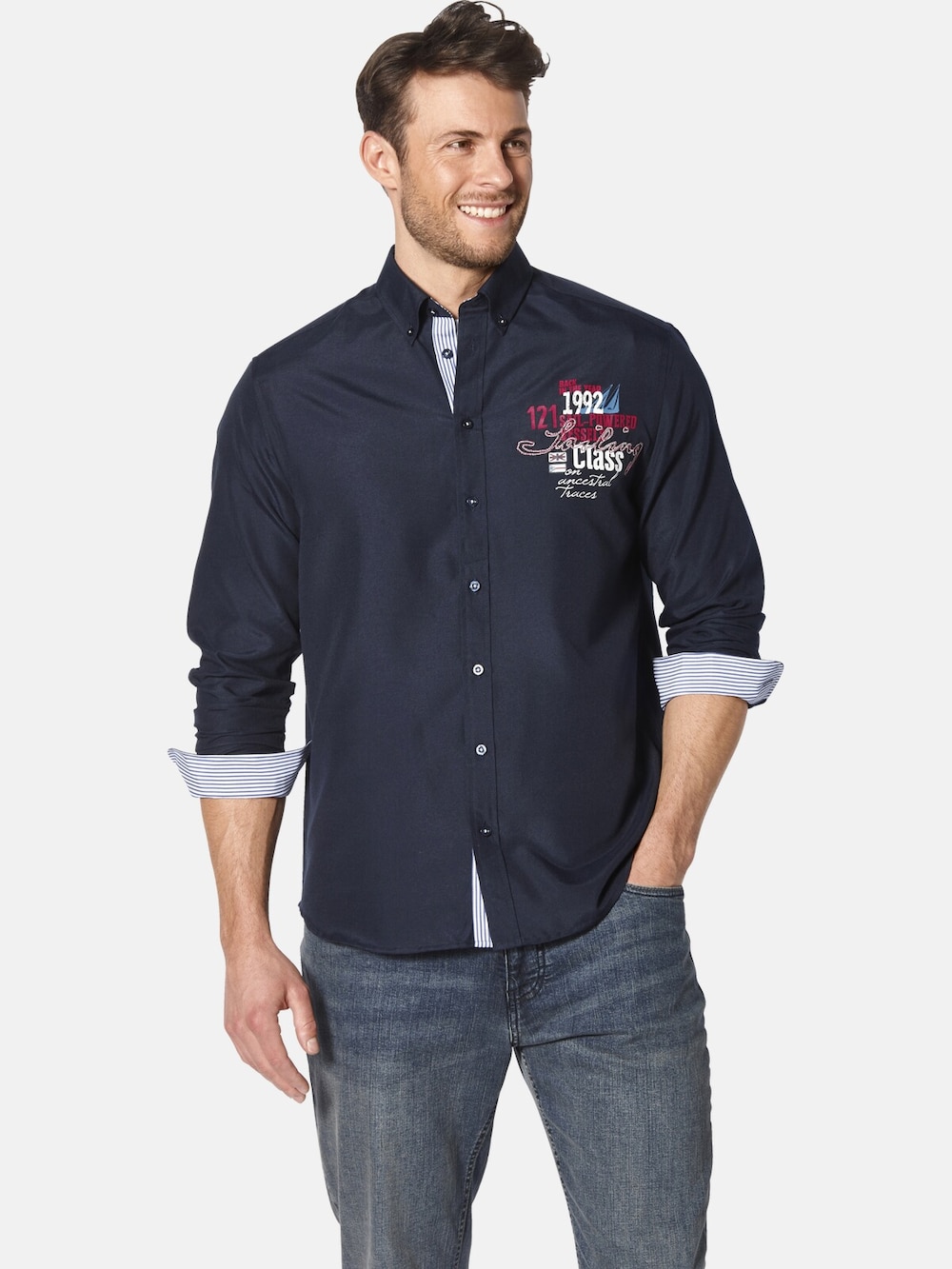 Große Größen Hemd LUCIDORO, Herren, grau, Größe: XXL, Baumwolle, Happy Size DE Men von Happy Size DE Men