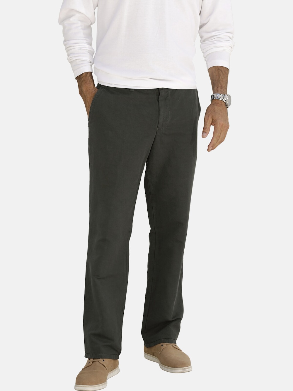 Große Größen Hose VERANETTO, Herren, braun, Größe: 26, Baumwolle/Leinen, Happy Size DE Men von Happy Size DE Men