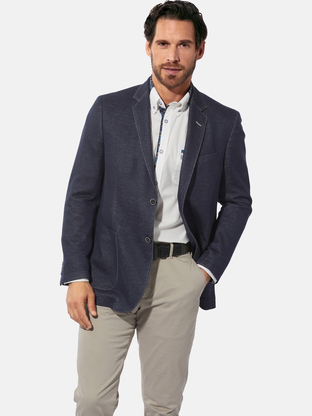 Große Größen Jersey-Sakko TAMIRO, Herren, grau, Größe: 54, Viskose/Baumwolle, Happy Size DE Men von Happy Size DE Men