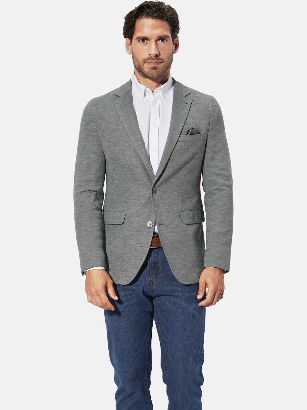 Große Größen Jersey-Sakko TANDOR, Herren, türkis, Größe: 56, Baumwolle/Polyester, Happy Size DE Men von Happy Size DE Men