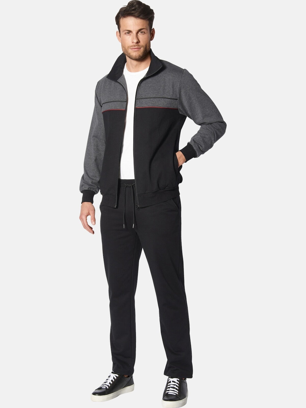 Große Größen Jogginganzug BELLIMISSI, Herren, schwarz, Größe: XXL, Baumwolle/Polyester, Happy Size DE Men von Happy Size DE Men