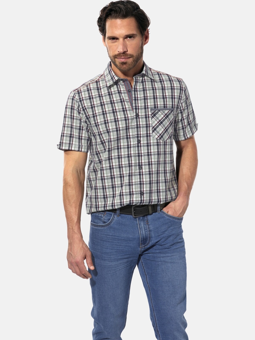 Große Größen Kurzarmhemd FERRIBELLI, Herren, weiß, Größe: L, Baumwolle, Happy Size DE Men von Happy Size DE Men