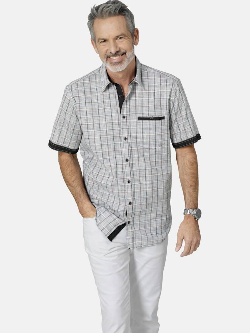 Große Größen Kurzarmhemd GIDONA, Herren, grau, Größe: XL, Baumwolle, Happy Size DE Men von Happy Size DE Men