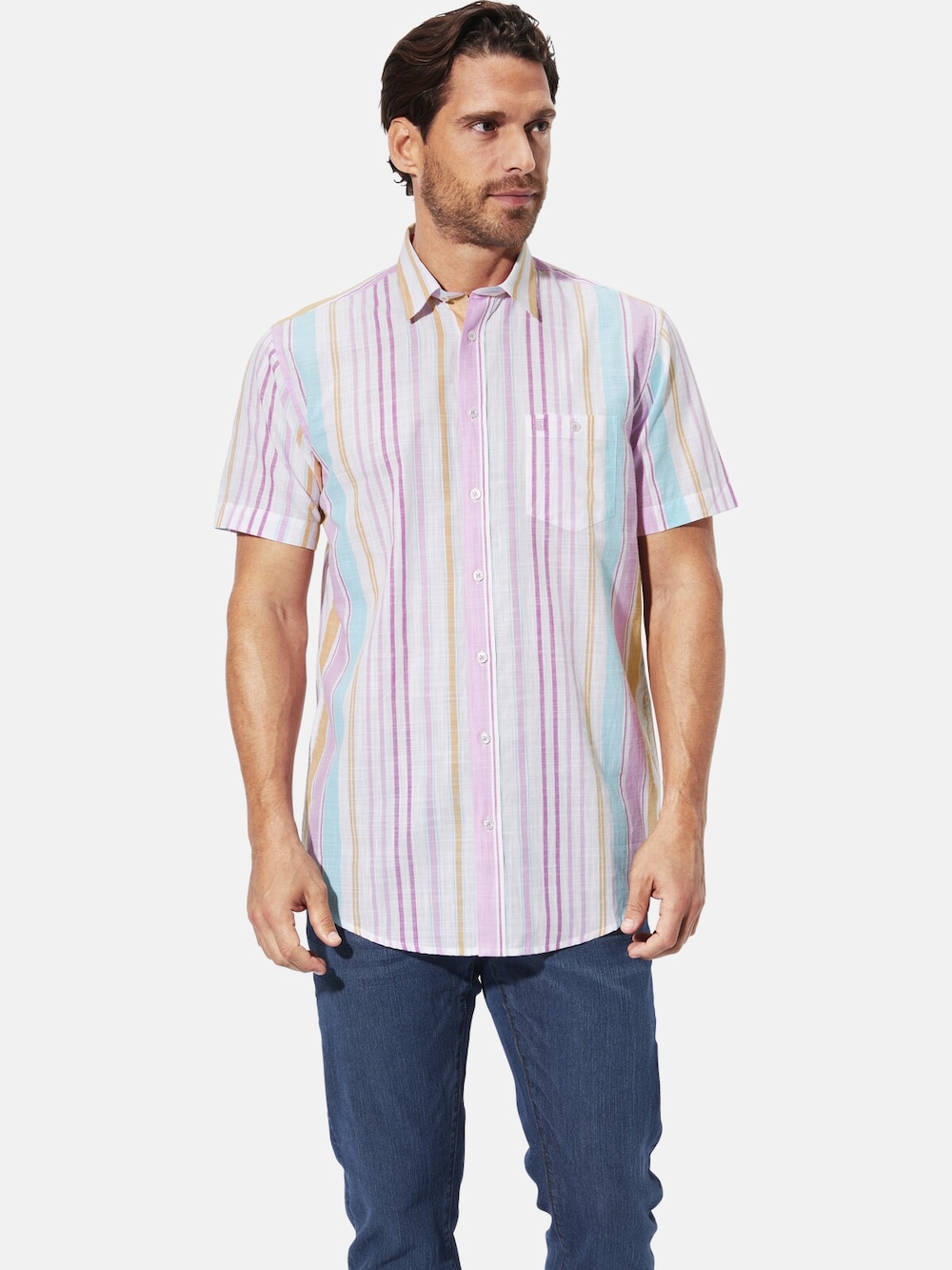 Große Größen Kurzarmhemd MELOR, Herren, rosa, Größe: L, Baumwolle, Happy Size DE Men von Happy Size DE Men