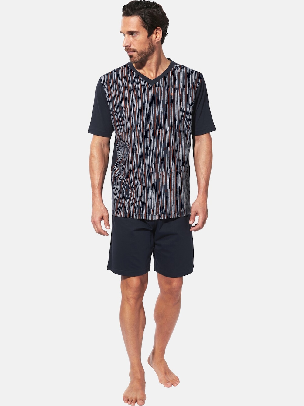 Große Größen Kurzer Schlafanzug DALVIAN, Herren, grau, Größe: XL, Baumwolle, Happy Size DE Men von Happy Size DE Men