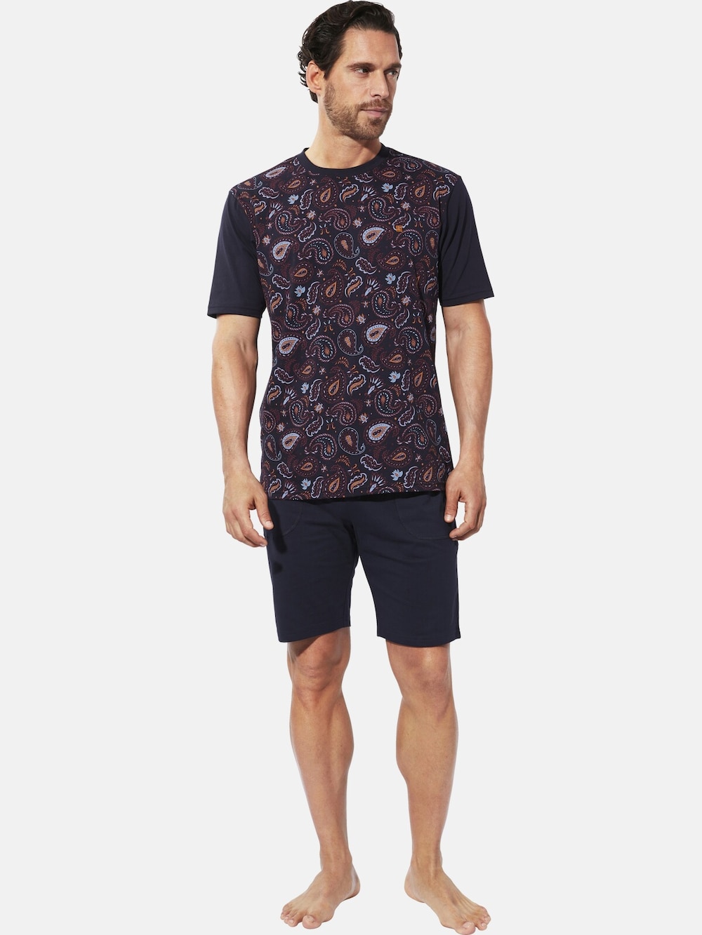 Große Größen Kurzer Schlafanzug EMARIO, Herren, grau, Größe: XXL, Baumwolle, Happy Size DE Men von Happy Size DE Men