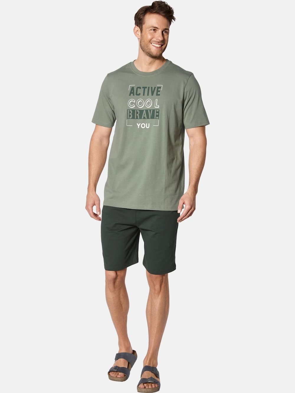 Große Größen Kurzer Schlafanzug GALITESSO, Herren, braun, Größe: XXL, Baumwolle, Happy Size DE Men von Happy Size DE Men