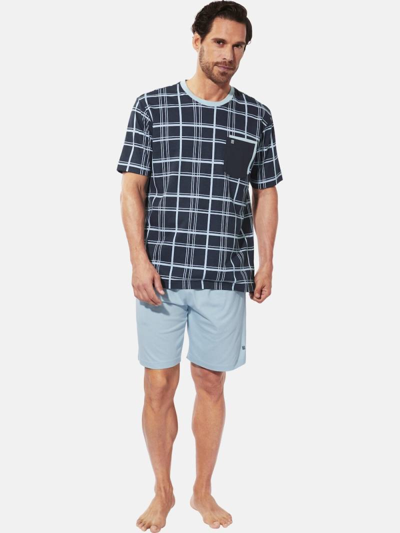 Große Größen Kurzer Schlafanzug LEANDOR, Herren, blau, Größe: 3XL, Baumwolle, Happy Size DE Men von Happy Size DE Men