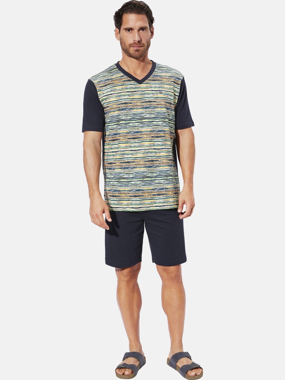 Große Größen Kurzer Schlafanzug THENDOR, Herren, grau, Größe: XL, Baumwolle, Happy Size DE Men von Happy Size DE Men