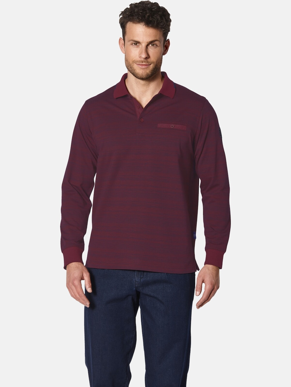 Große Größen Langarm-Poloshirt ALRENTI, Herren, rot, Größe: XL, Baumwolle/Polyester, Happy Size DE Men von Happy Size DE Men