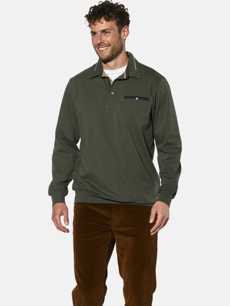 Große Größen Langarm-Poloshirt DOROCASTI, Herren, braun, Größe: XXL, Baumwolle, Happy Size DE Men von Happy Size DE Men