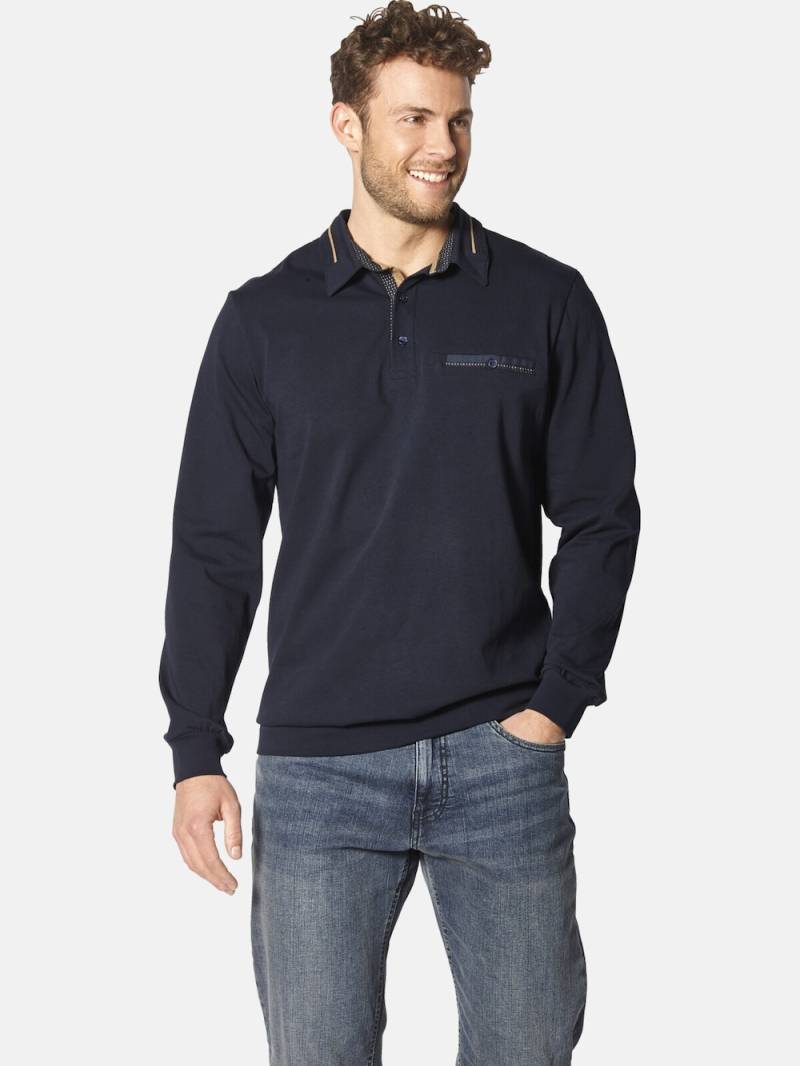 Große Größen Langarm-Poloshirt DOROCASTI, Herren, grau, Größe: L, Baumwolle, Happy Size DE Men von Happy Size DE Men