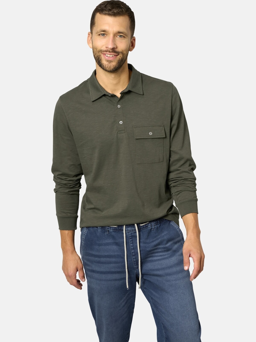 Große Größen Langarm-Poloshirt FIOREZONTO, Herren, braun, Größe: 52, Baumwolle, Happy Size DE Men von Happy Size DE Men