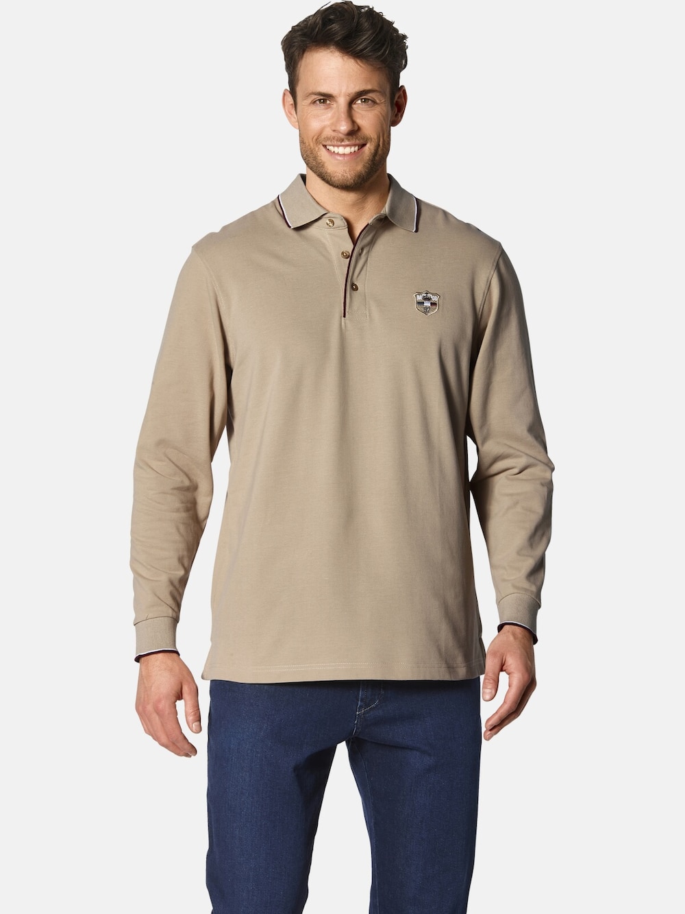 Große Größen Langarm-Poloshirt MILANVETZO, Herren, braun, Größe: 62, Baumwolle, Happy Size DE Men von Happy Size DE Men