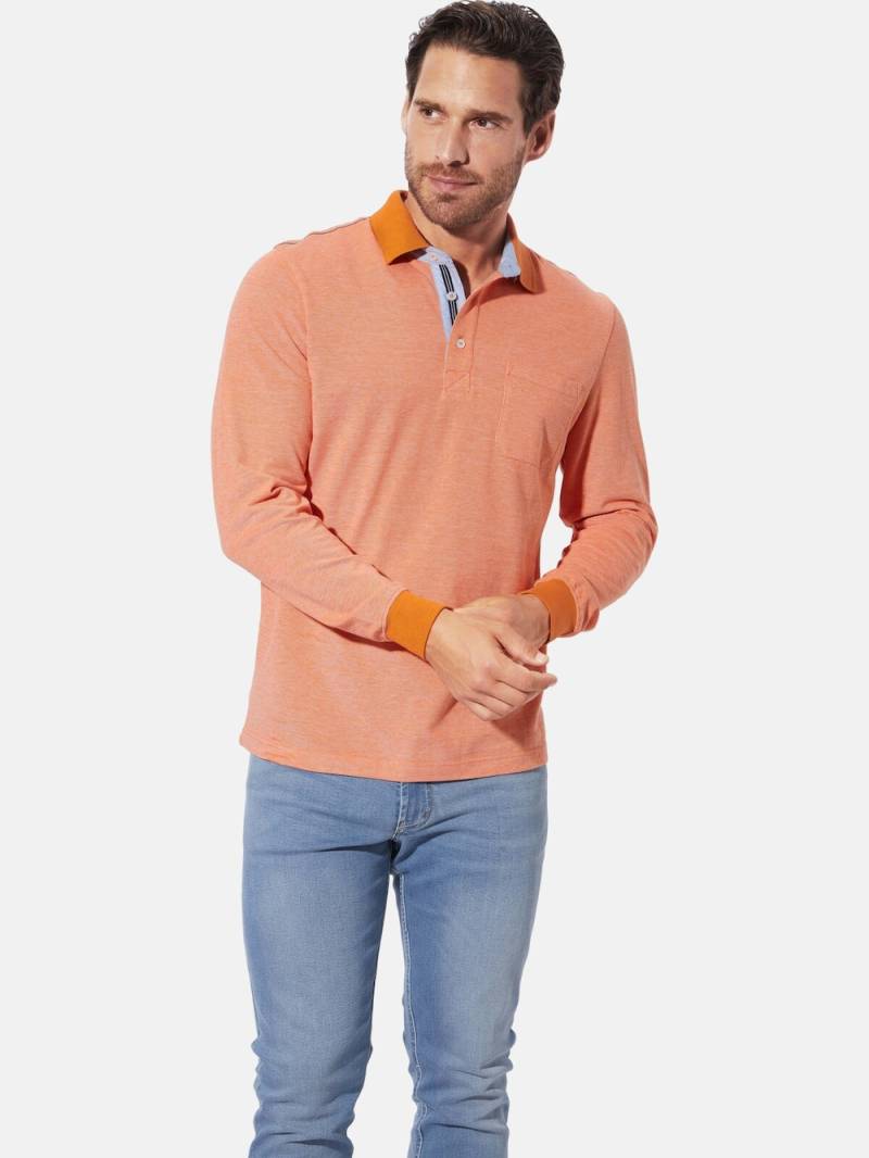 Große Größen Langarm-Poloshirt ULDOR, Herren, orange, Größe: XL, Baumwolle, Happy Size DE Men von Happy Size DE Men
